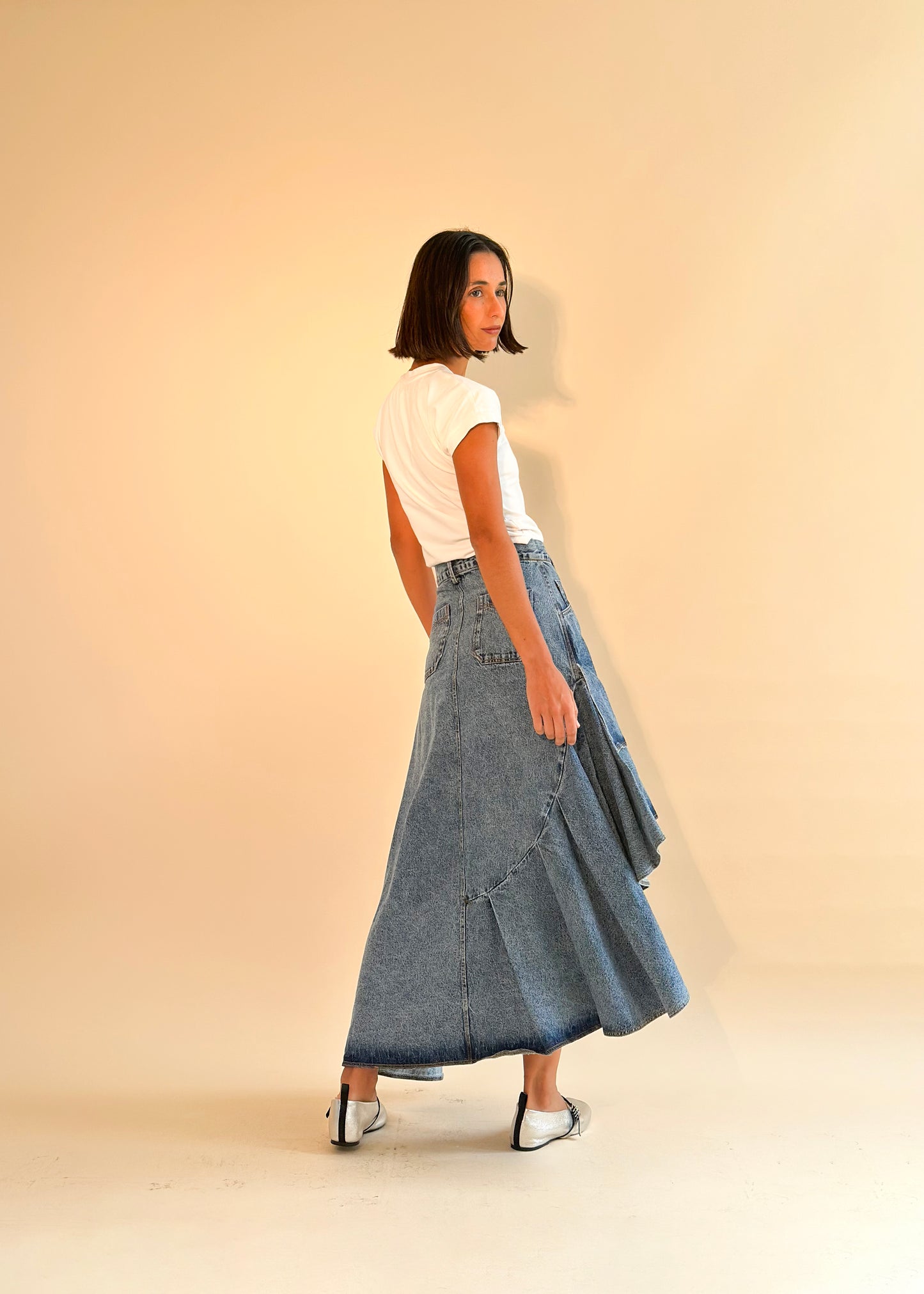 CASCADE DENIM SKIRT