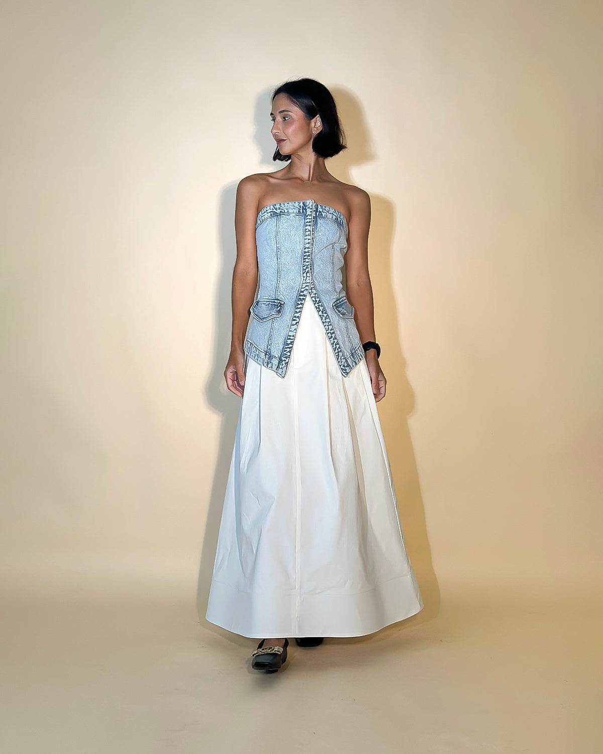 STRAPLESS DENIM VEST