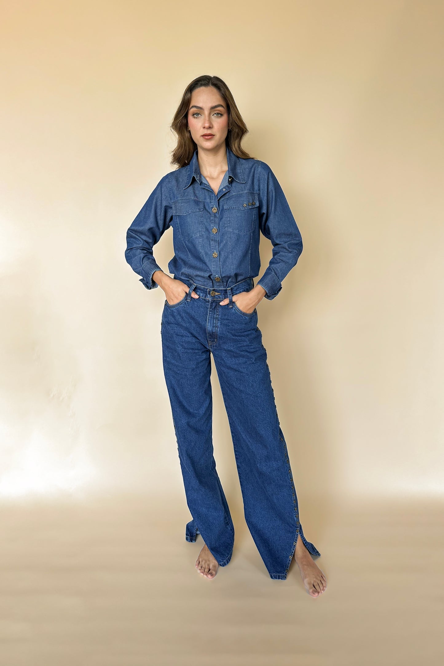 ICONIC STUD DENIM SHIRT