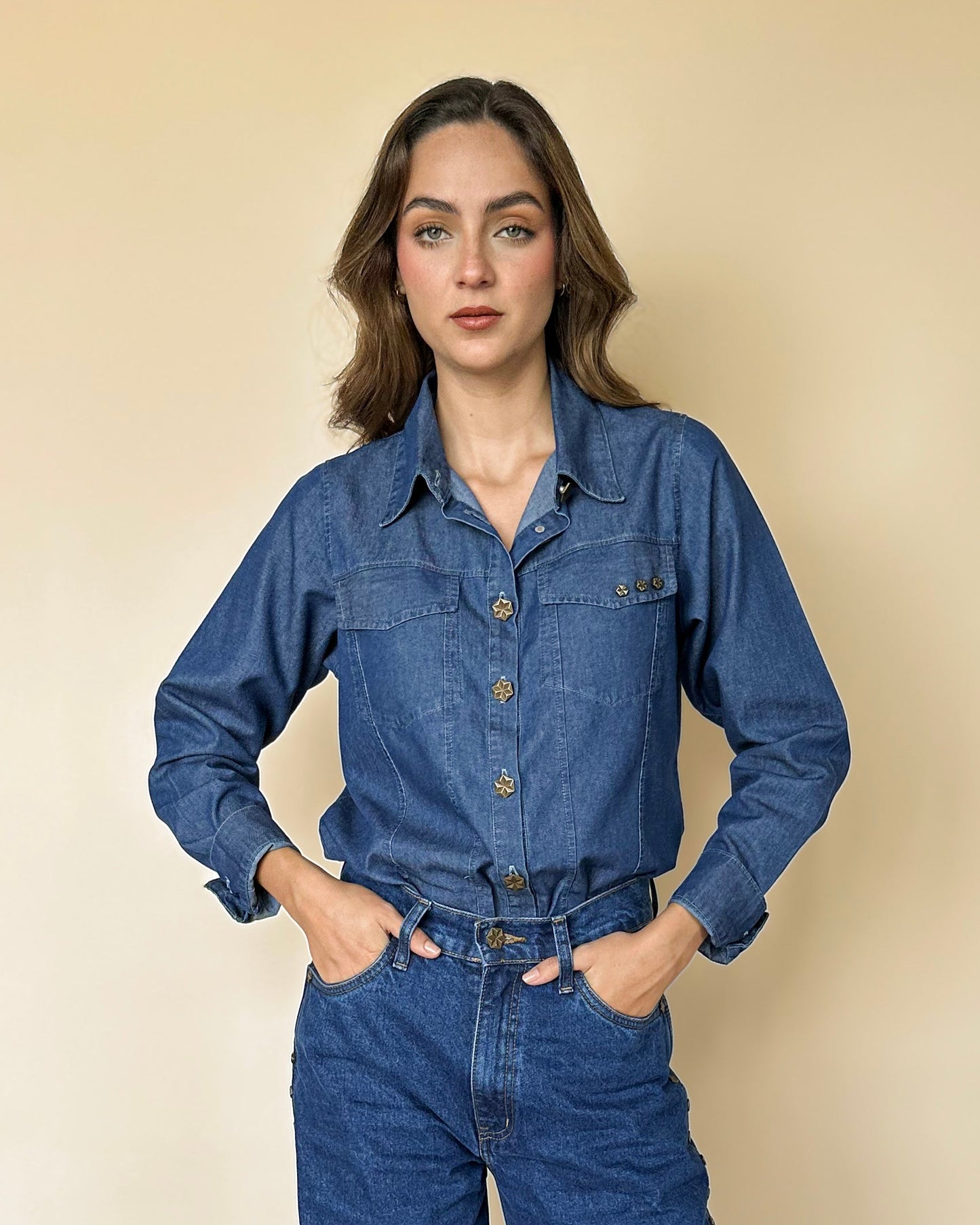 ICONIC STUD DENIM SHIRT