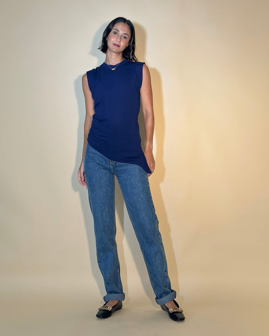 TSHIRT ASYMMETRIC BLUE